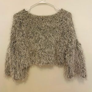 Vintage Bat Sleeves cropped sweater in silver
